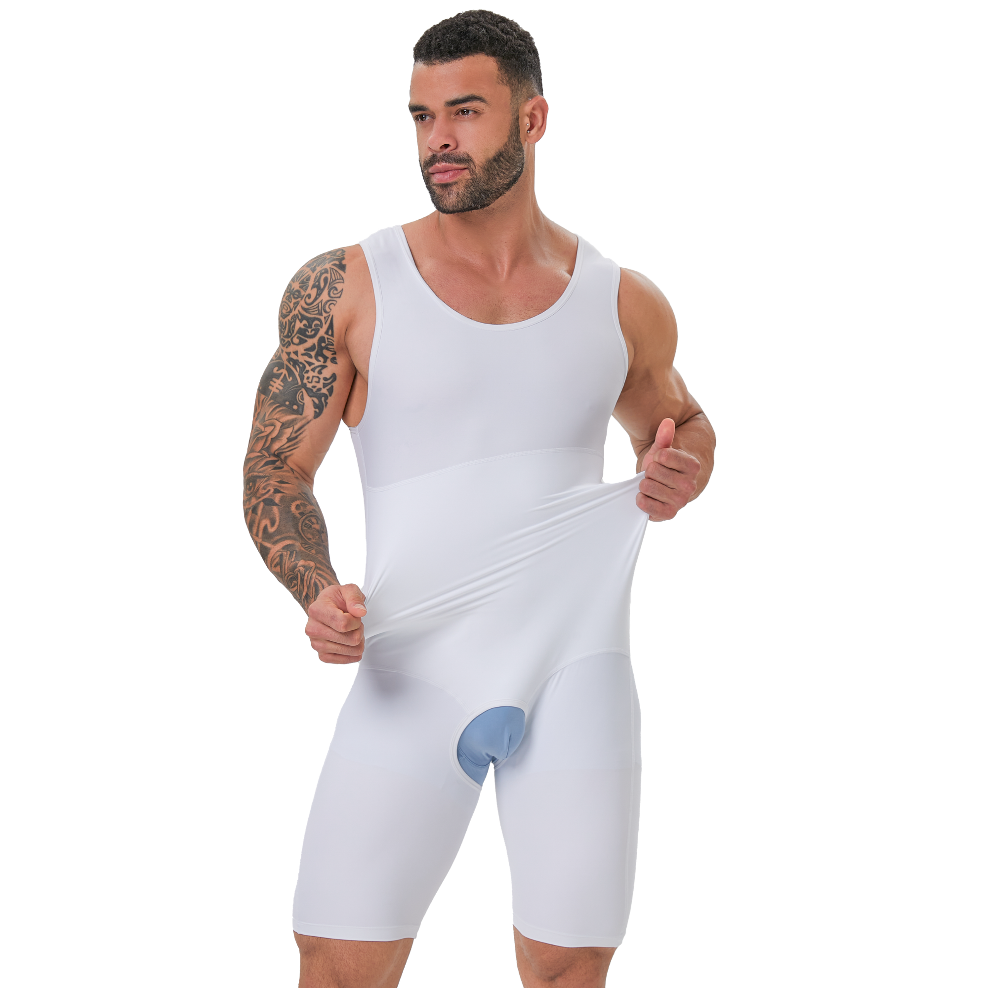 Men's Double Layer Tummy Contr - Shapewear Bodysuit Firm 评论和价格