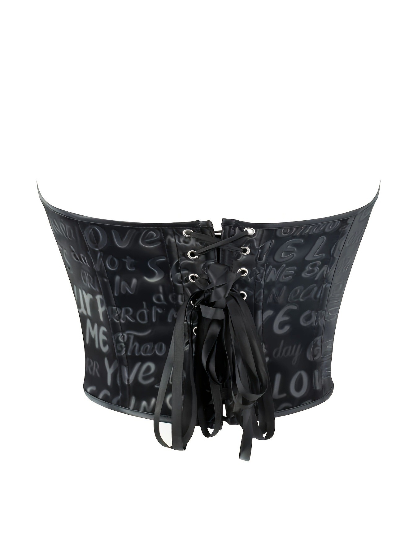 Black letter printed strapless - Corset Waist Cinch 评论和价格