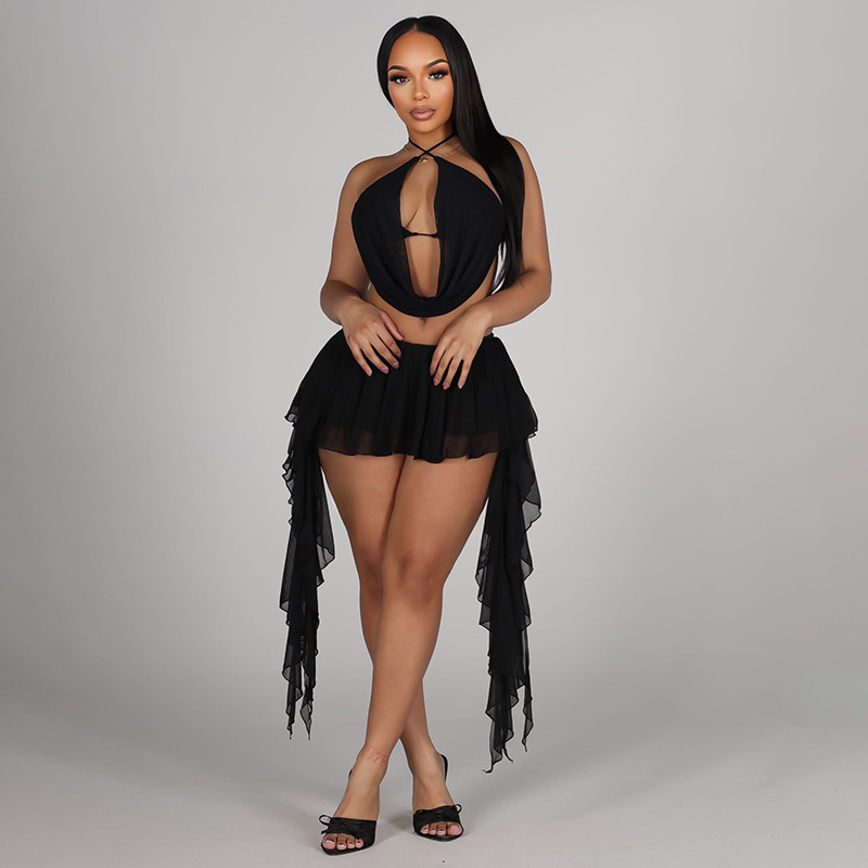 Women Sexy Solid Mesh 2 Piece  - Cami Top Lace 评论和价格