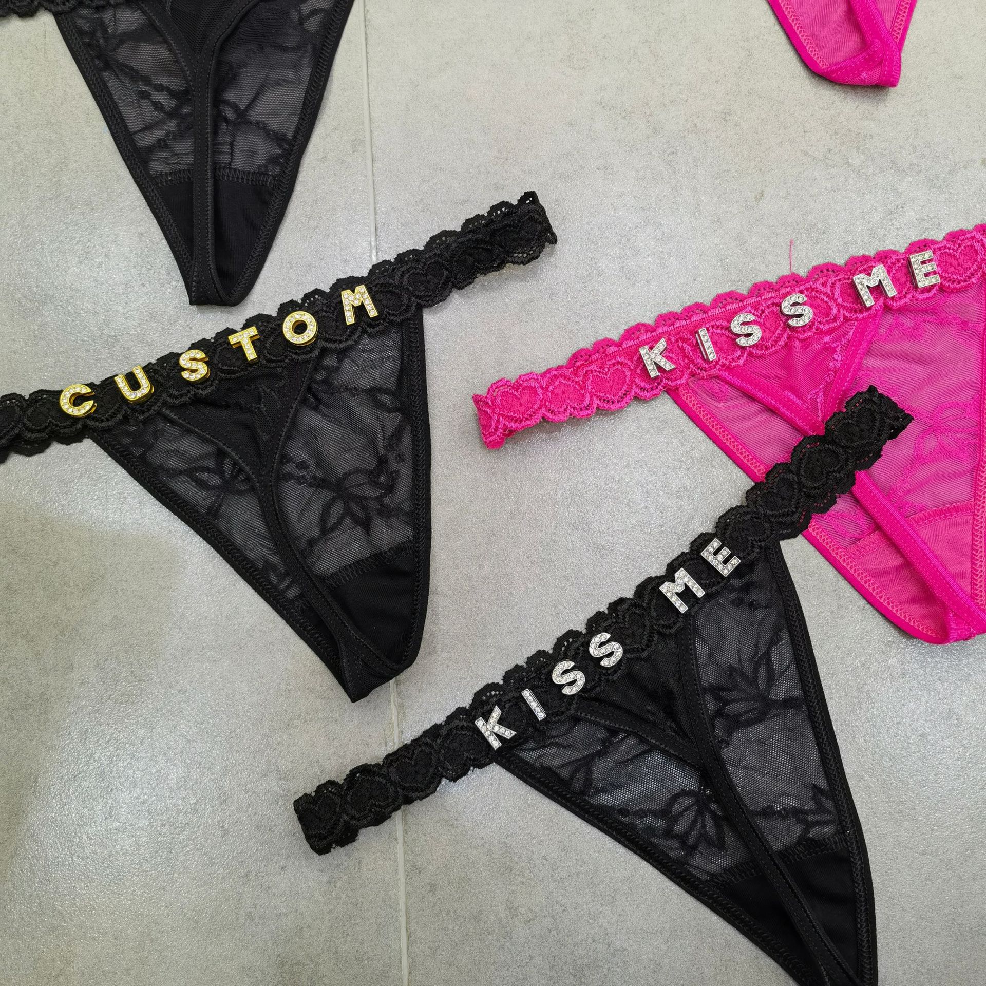 Customize Thongs Crystal Name  - Thong Bikini Women 评论和价格