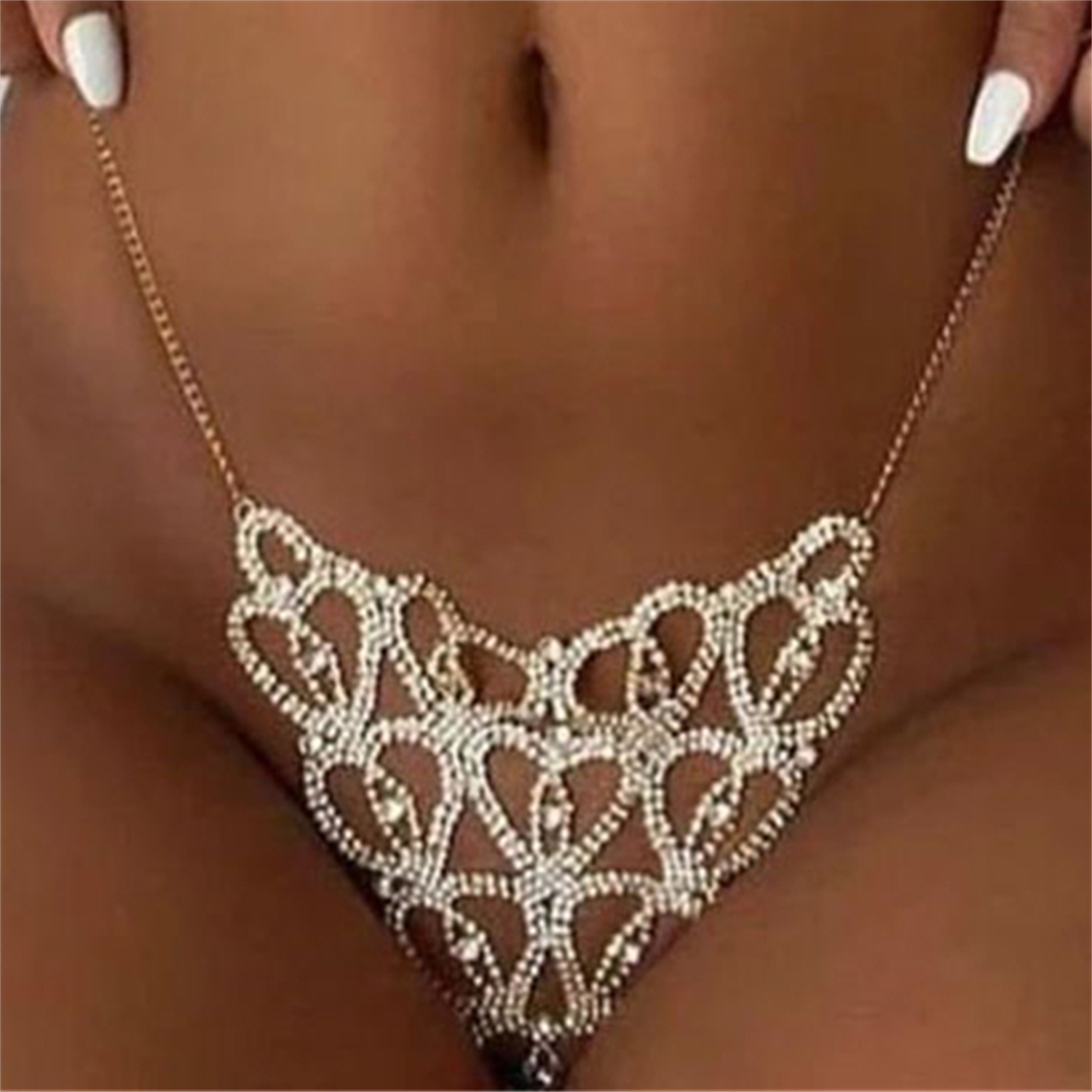 Sexy Body Chain Heart-shaped T - Thong Bikini Women 评论和价格