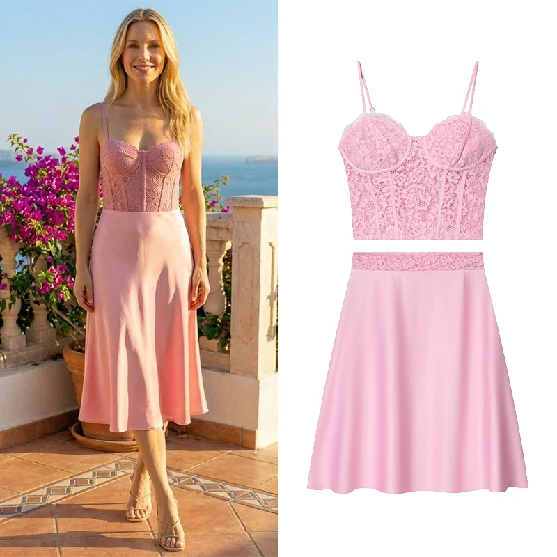 FANAN Women Fashion 2 Piece Se - Cami Top Lace 评论和价格
