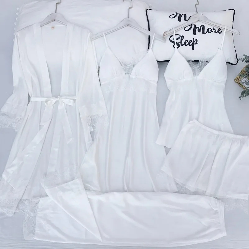 Pajamas Set Silk Satin Womens  - Robe Silk Women 评论和价格