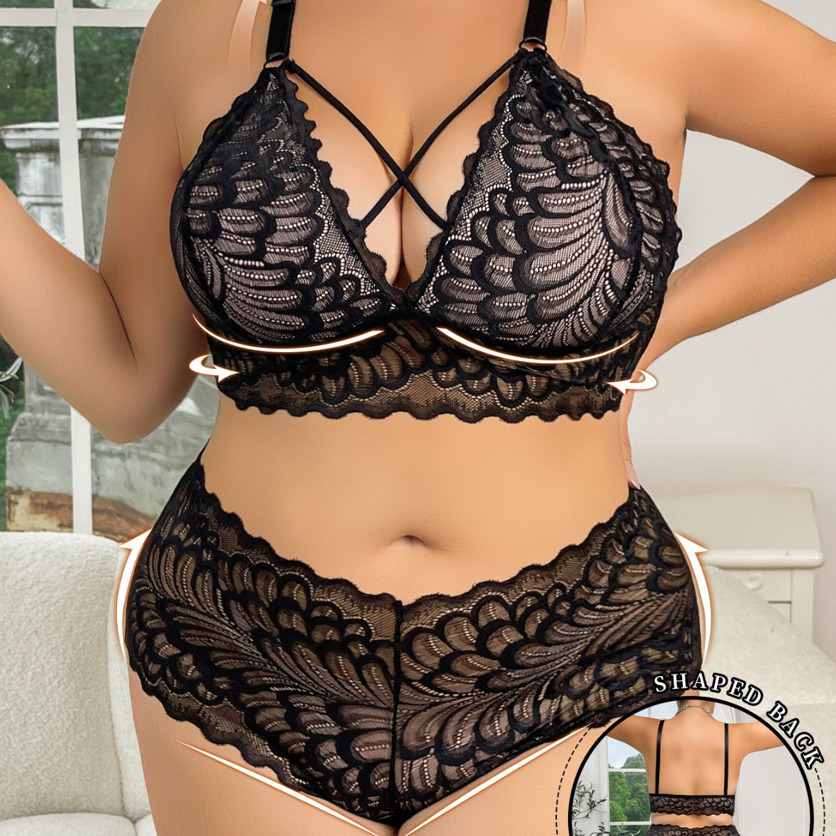 Plus Size Lingerie Set Wire-Fr - Seamless Underwear Women 评论和价格