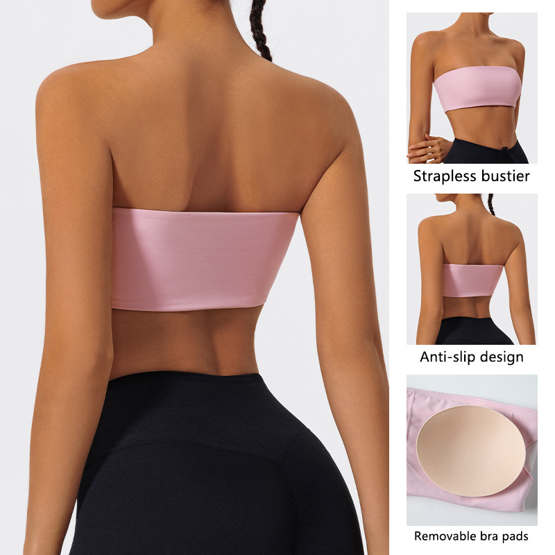 Strapless Sports Bra Gym Crop  - Sports Bra High Impact 评论和价格