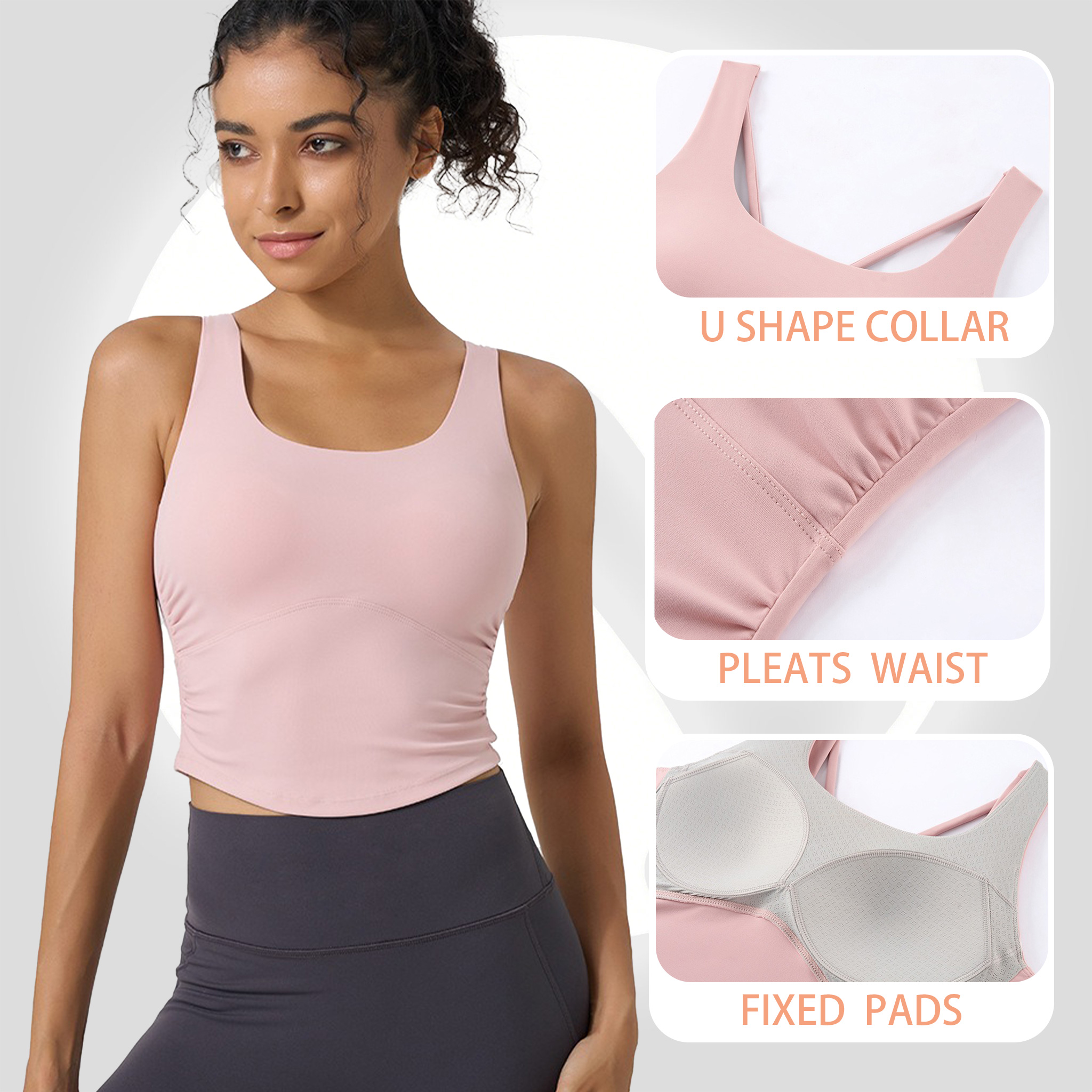 Women's Fixed Cup Yoga Sports  - Sports Bra High Impact 评论和价格