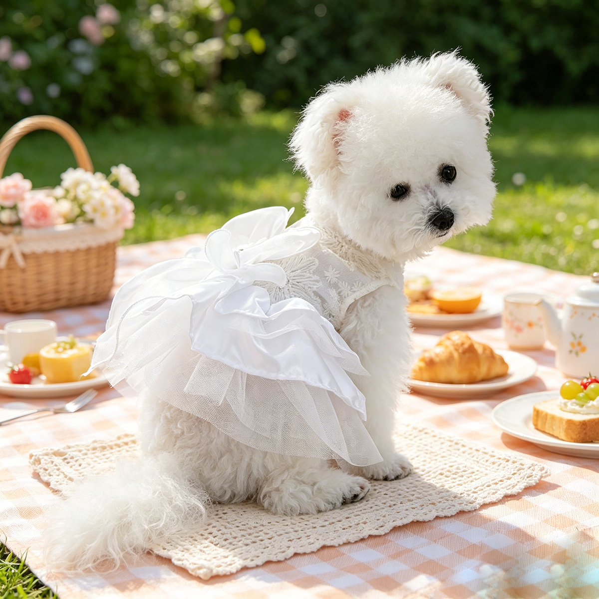 Elegant Lace Bow Pet Dress, Go - Lace Teddy Lingerie 评论和价格