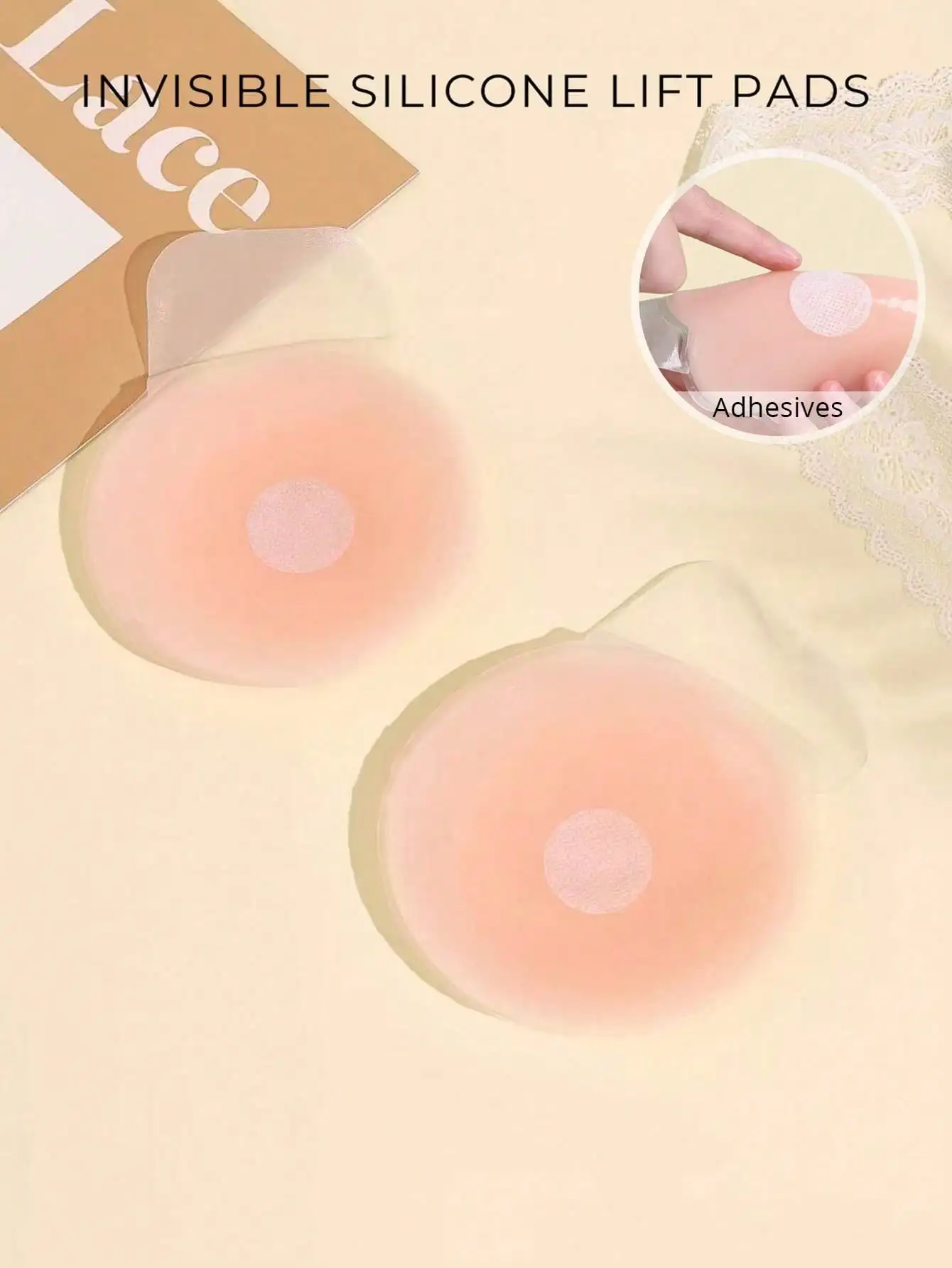 1 Pair Women's Silicone Breast - Silicone Bra Adhesive 评论和价格